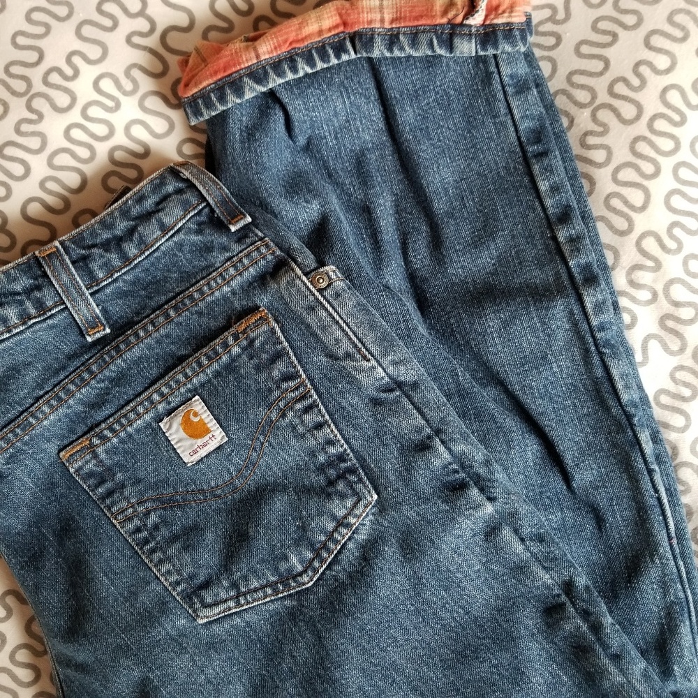 Flannel lined Carhartt Jeans